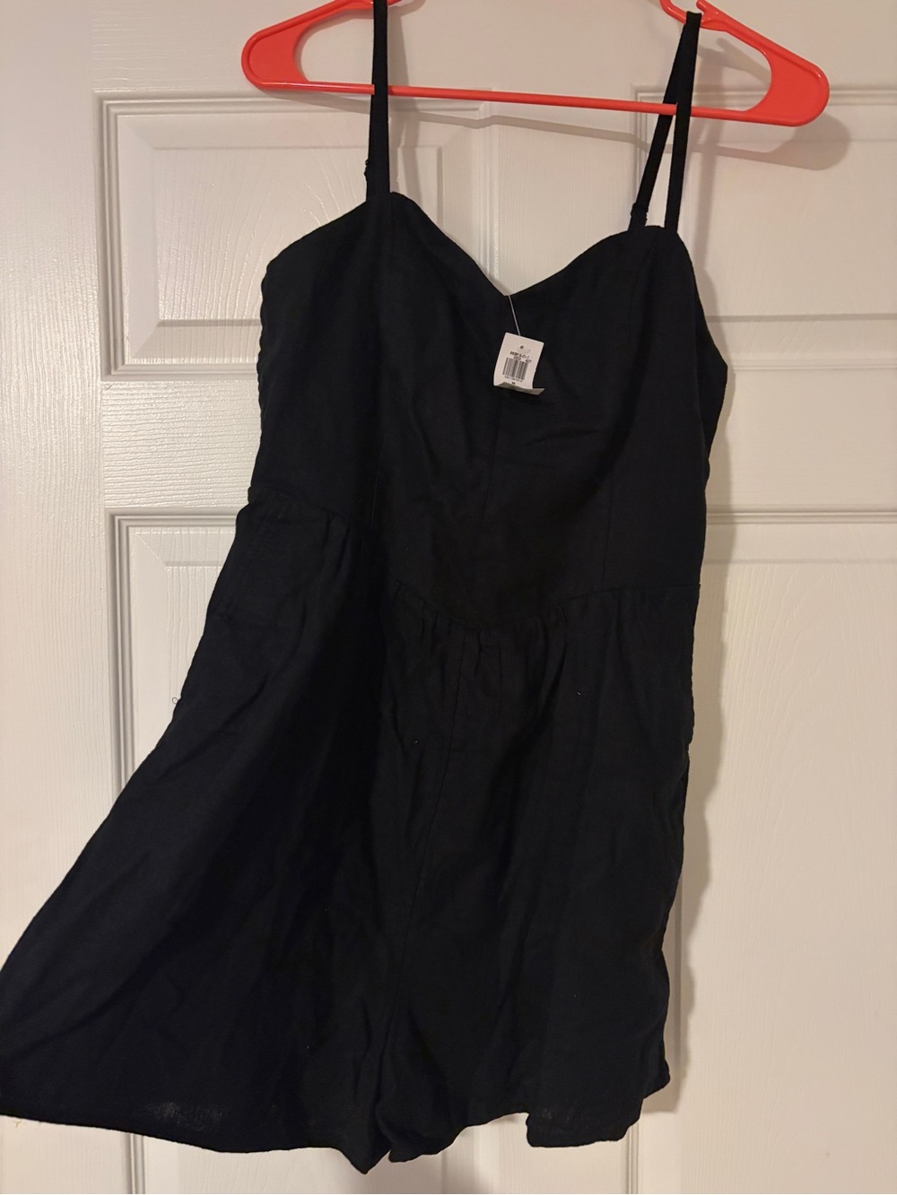 Black Spaghetti Strap Women's Romper